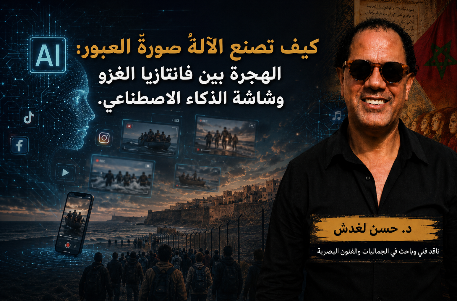 كيف تصنع الآلةُ صورةَ العبور: الهجرة بين فانتازيا الغزو وشاشة الذكاء الاصطناعي.